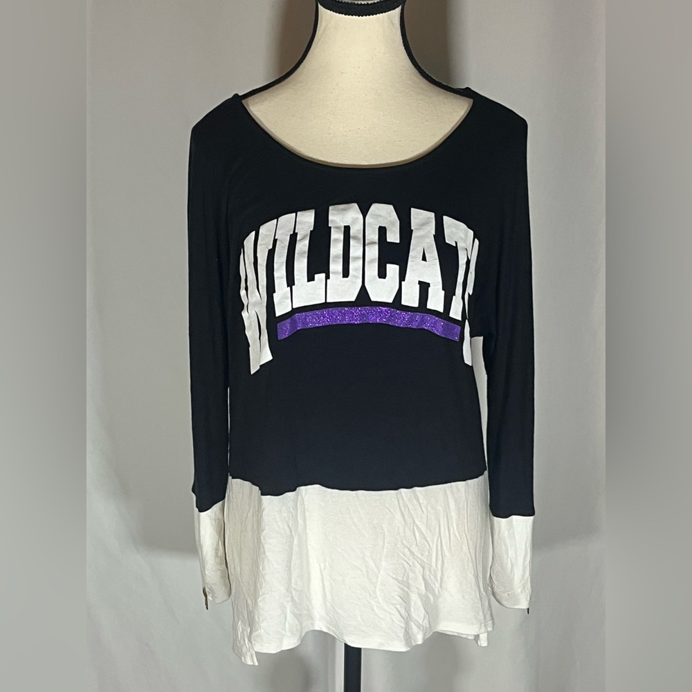 Gameday Couture Kansas State Wildcats Scoop Neckline Long Sleeve w/ Gold Zippers